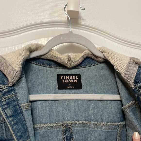 Juniors Sweater-Denim Jacket - Picture 6 of 10